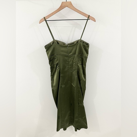 Xscape Fitted Satin Dress Green Size 10 - Picture 5 of 5